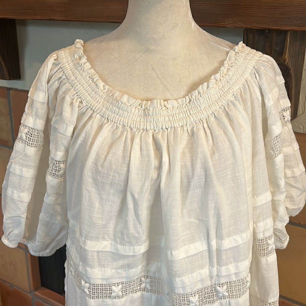 FREE PEOPLE Sounds of Summer White Cotton Tunic, S! - Picture 2 of 10